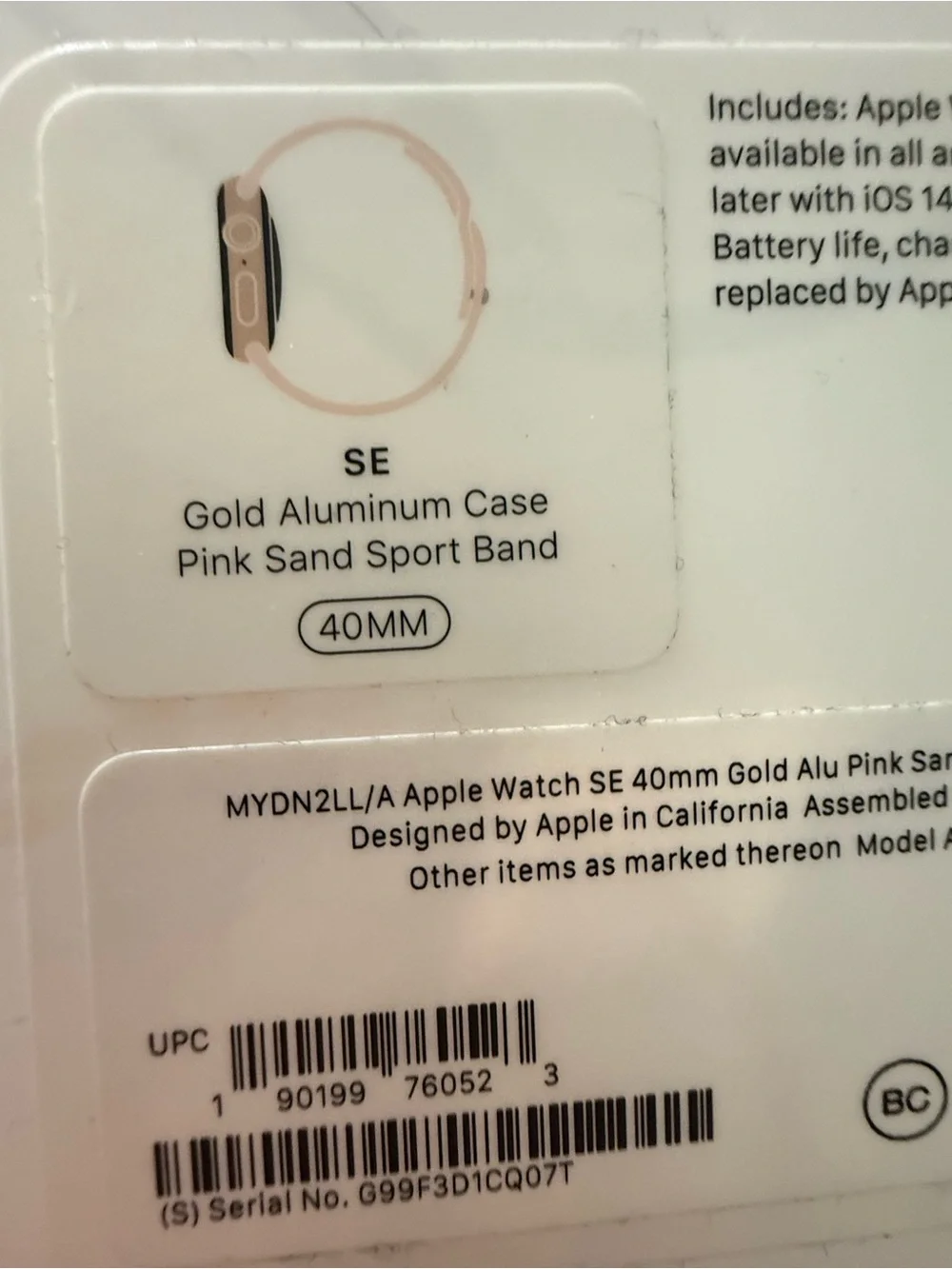 Apple SE 40MM Rose Gold Smartwatch with Pink Silicone Band Series 4 + charger